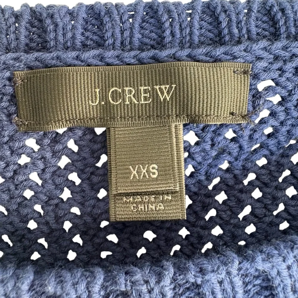 J. CREW Sweater w/ 3/4 Sleeve Loose Knit in Navy Blue Size XXS -- SUPER COMFY!